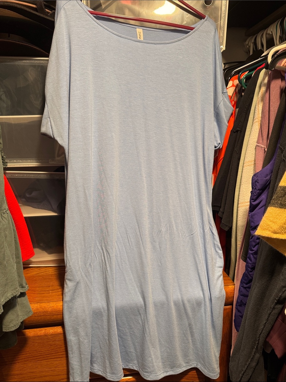 Zenana Outfitters Light Blue T-Shirt Dress